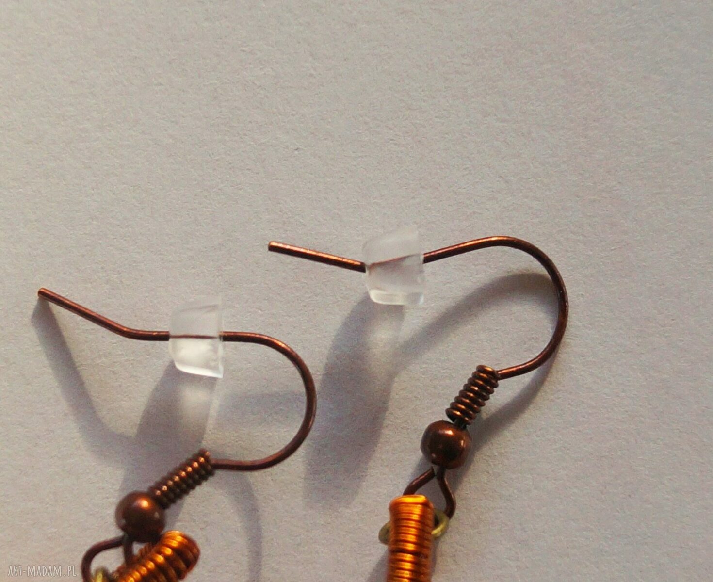 kolczyki: Żółte Polne kolczyki z kwiatu, żywicy i miedzi Ręcznie zrobione