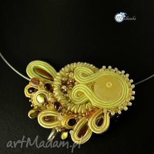 żółty naszyjnik soutache multanka