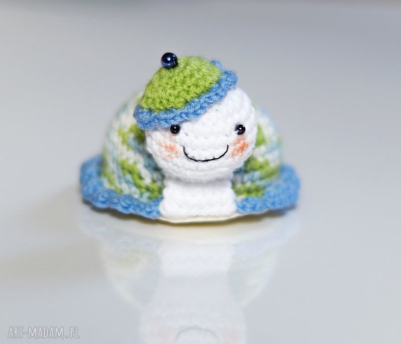 Żółwik - maskotka żółw szydełkowana z bawełny (12 cm)