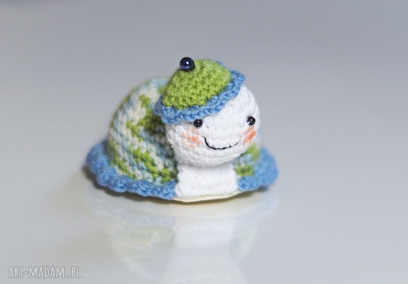 Żółwik - maskotka żółw szydełkowana z bawełny (12 cm)