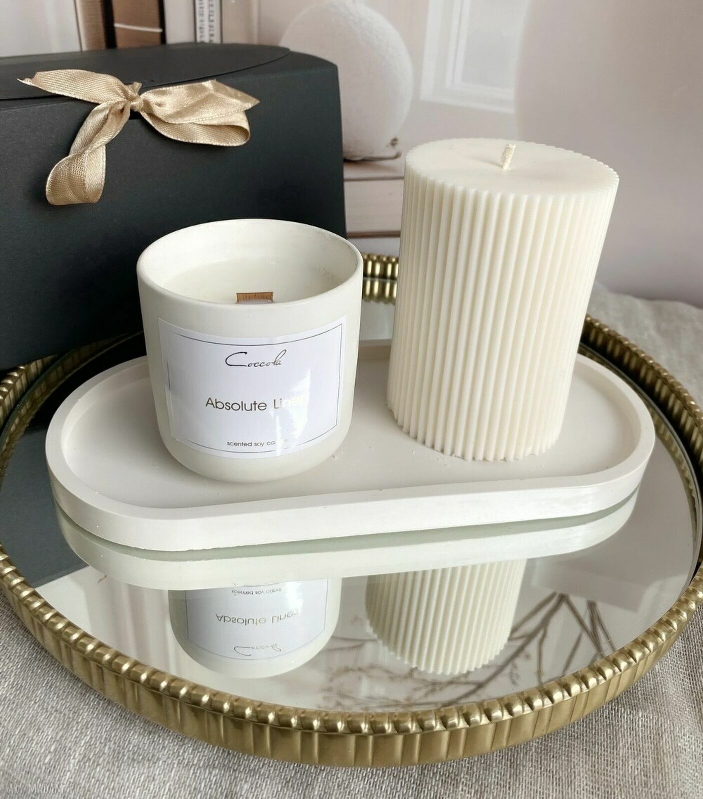 Zestaw prezentowy White Beauty - ręcznie robione świece sojowe