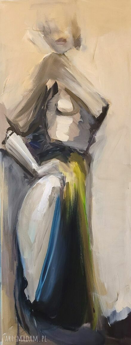 Obraz „Zuchwałość” 130x50 - kobiece szkice malowane akrylem