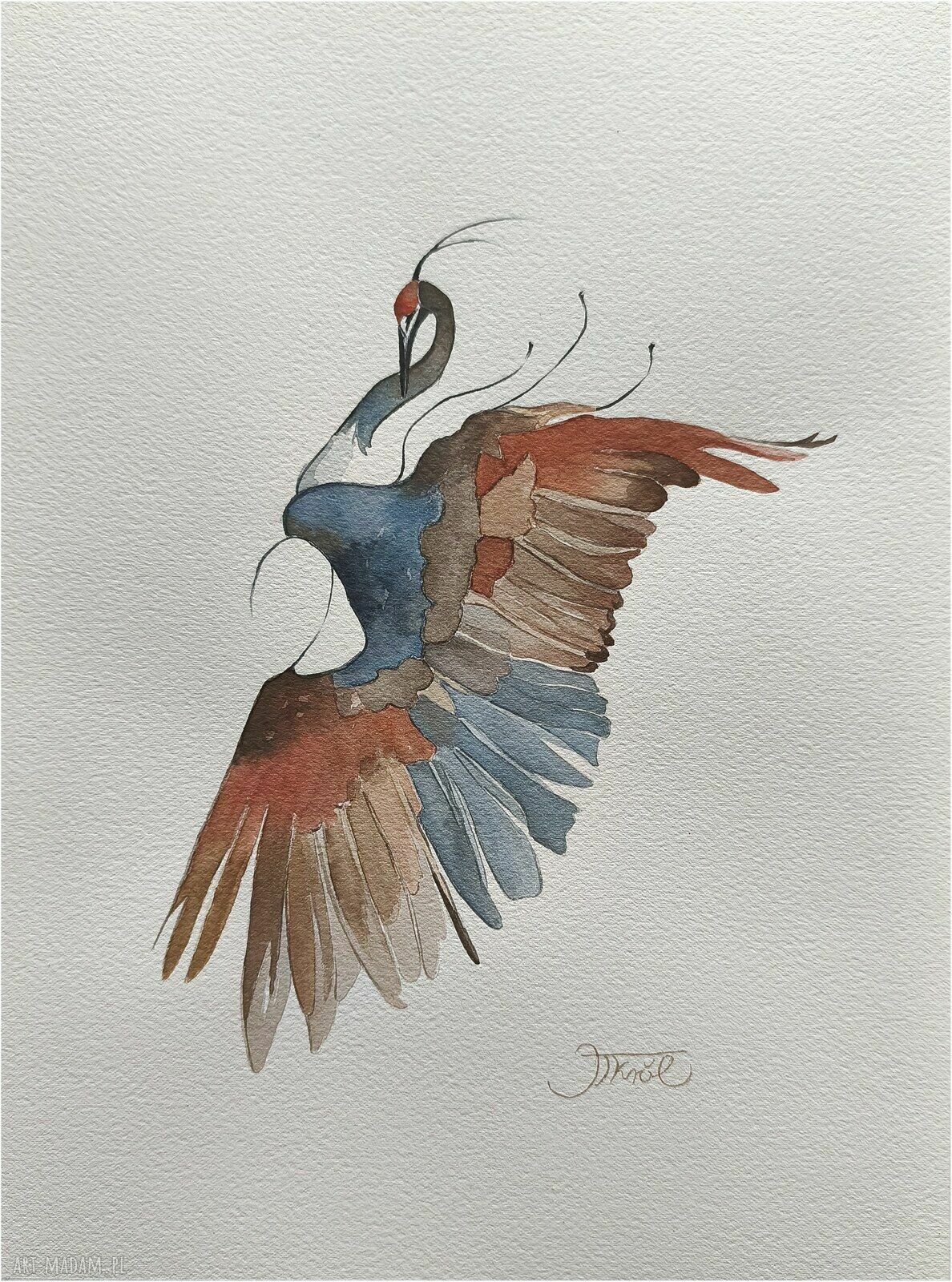 Żuraw 1 - akwarela oryginał 24x32 cm