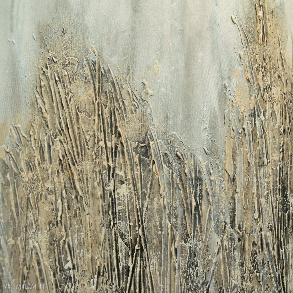 Obraz Żurawie 4 - ptaki w szarościach, ręcznie malowany na płótnie 100 x 70 cm