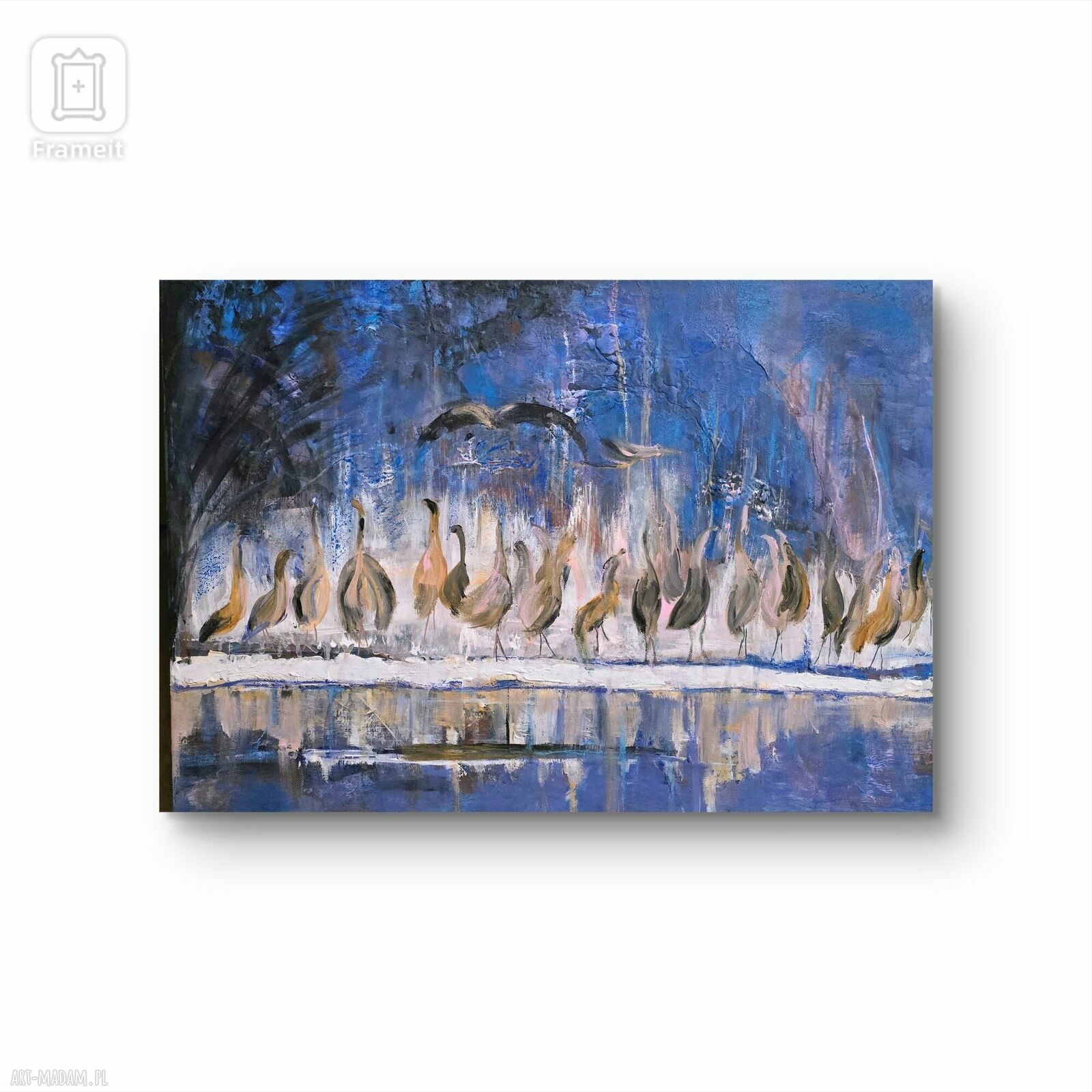 Żurawie manewry - obraz akrylowy na płótnie 70x50 cm