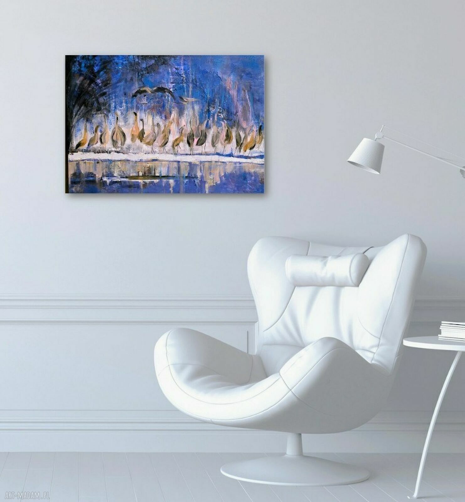 Żurawie manewry - obraz akrylowy na płótnie 70x50 cm