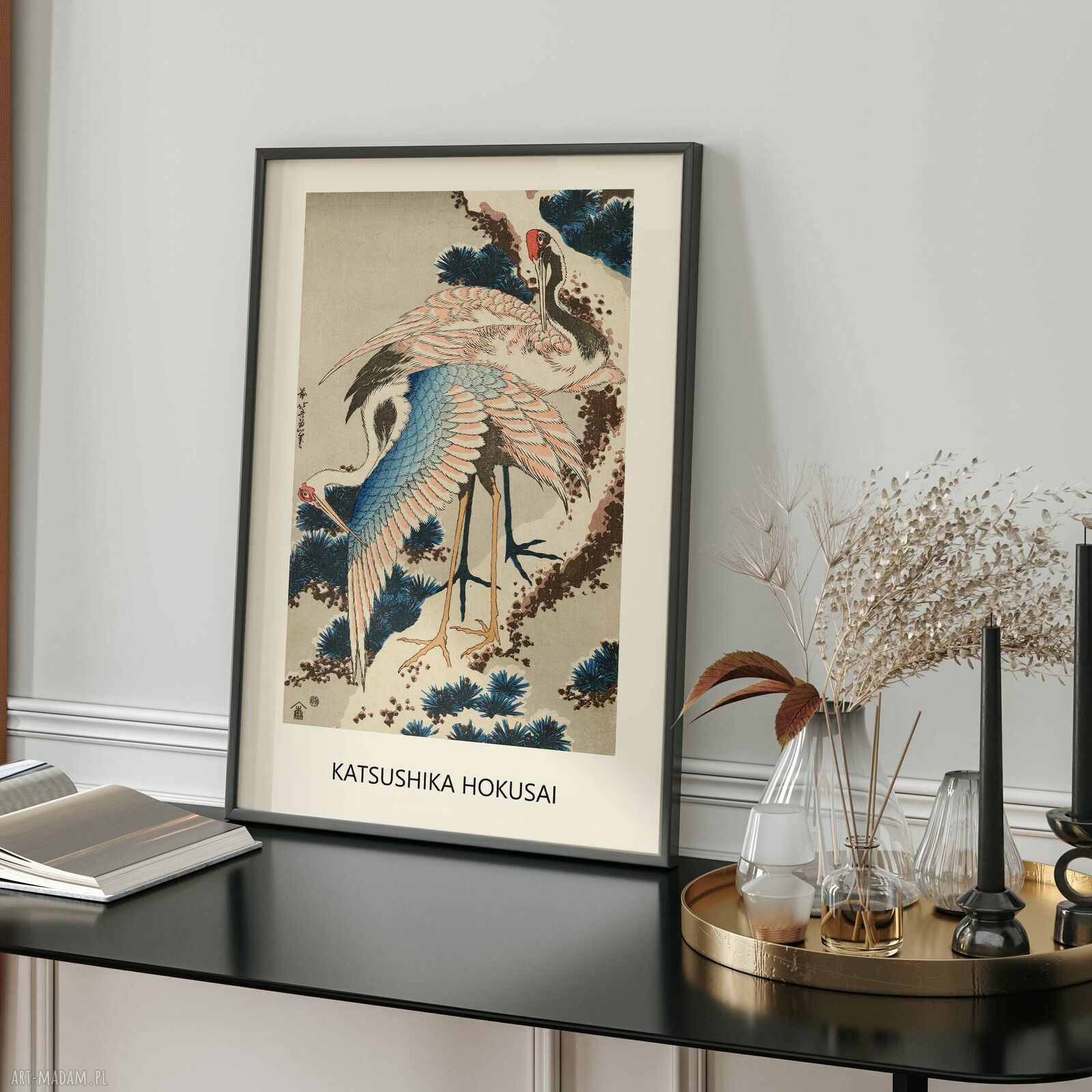 Plakat żurawie - sztuka japońska 50x70 cm (2-0009)
