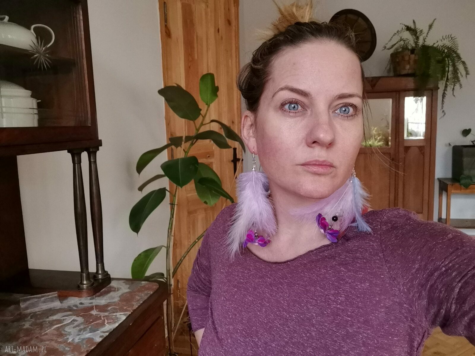 Kolczyki zwariowane bujne długie w stylu folk i boho - Ruda Klara