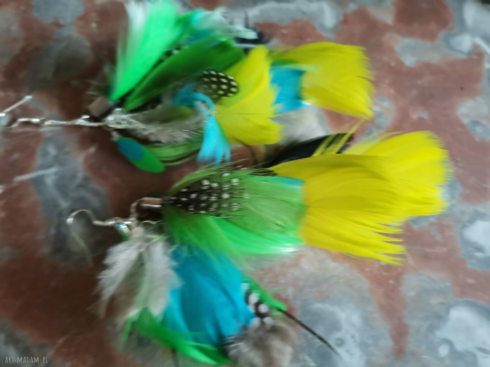Kolczyki zwariowane bujne długie w stylu folk i boho - Frida