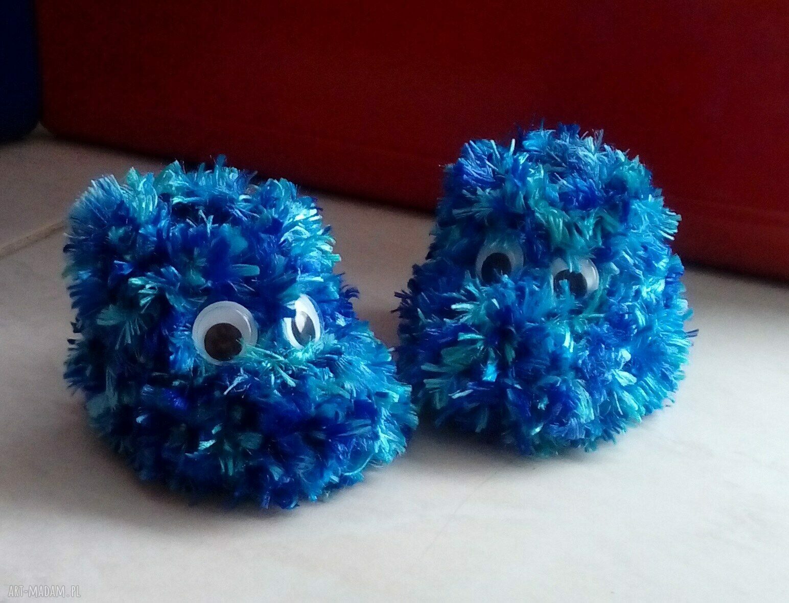 Buciki Zwierzaczki - niebieskie buciki i skarpetki handmade dla newborn