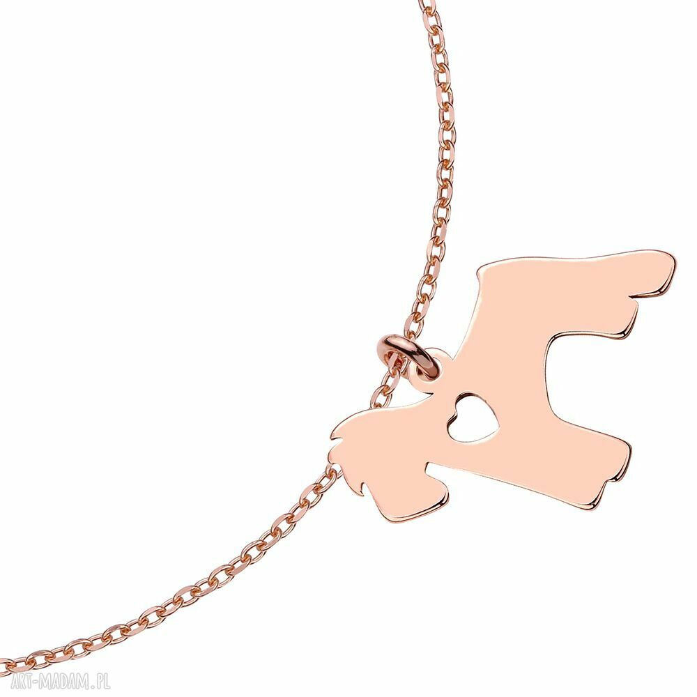 bransoletki: Bransoletka z różowego złota z psem rasy sznaucer Ręcznie wykonane