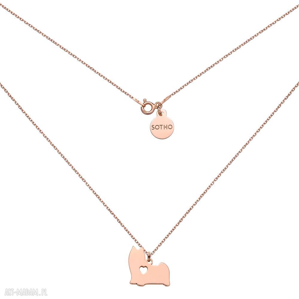 Naszyjnik różowego złota psem rasy shih tzu pies shihtzu