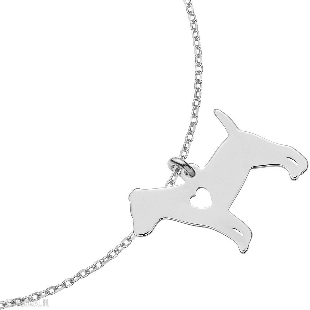 bransoletki: Srebrna bransoletka z psem rasy jack russell terrier Hand Made