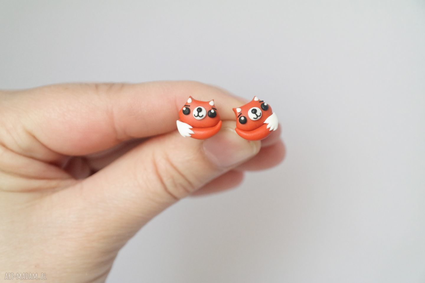 Kolczyki Liski Kawaii ręcznie robione kolczyki z kolekcji zwierząt