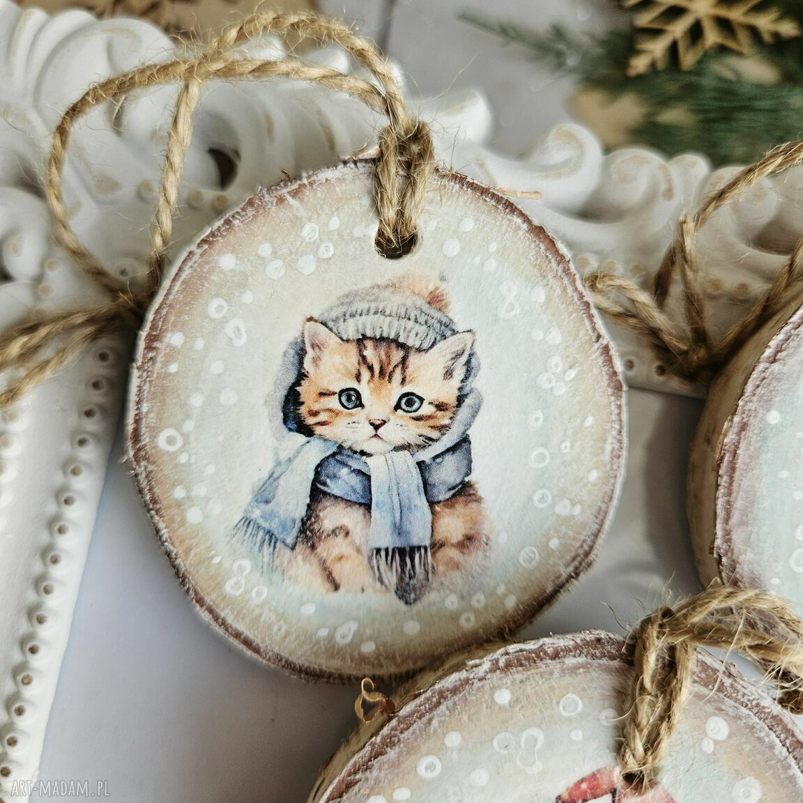 pomysł na prezent: Zimowe plasterki dekoracje choinkowe Ręcznie wykonane