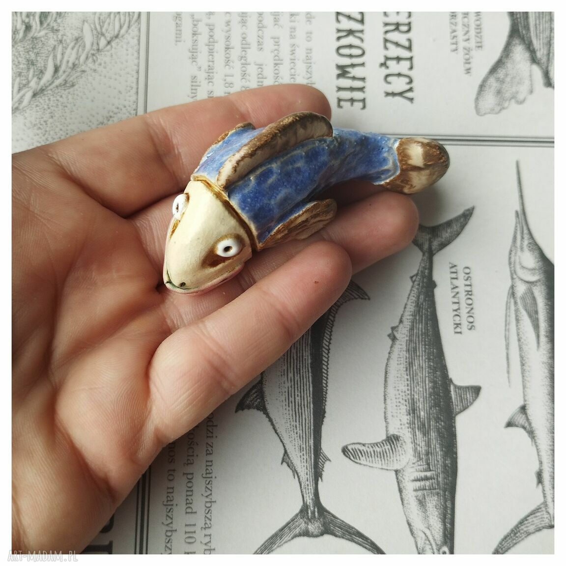 Zwinna Rybka - ceramiczna rybka handmade na półkę i na prezent