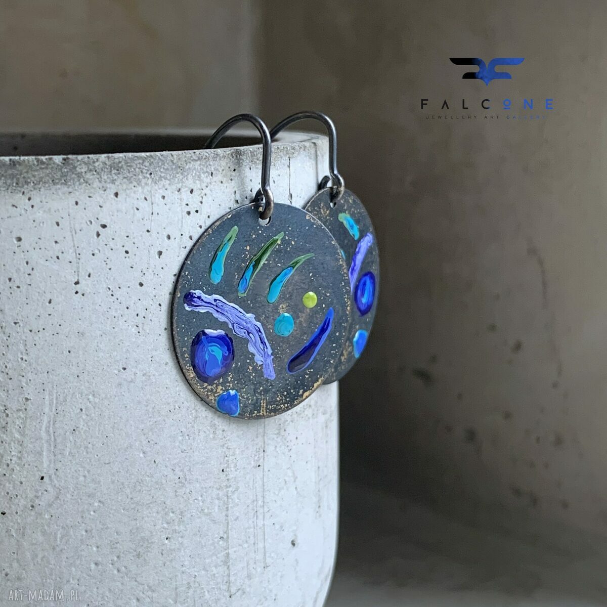 Kolczyki Życie na Rafie - ryby Blue i Turquoise na srebrnych biglach 925