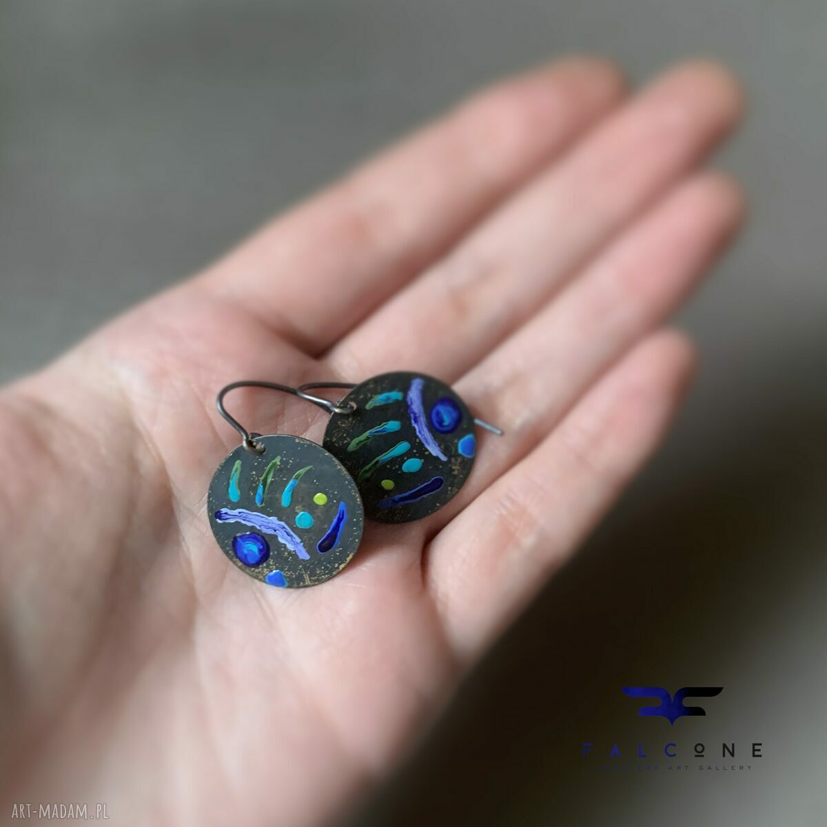Kolczyki Życie na Rafie - ryby Blue i Turquoise na srebrnych biglach 925