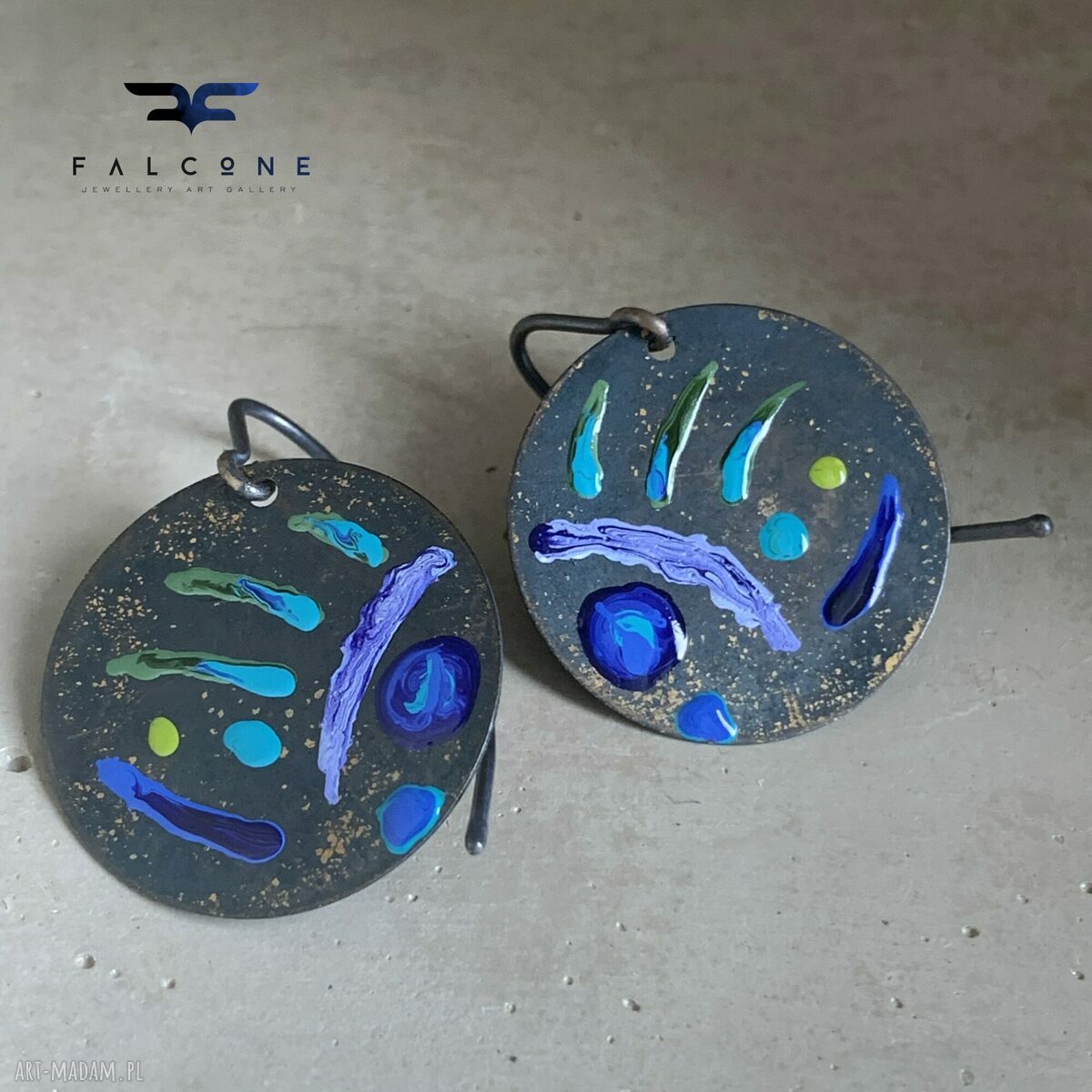 Kolczyki Życie na Rafie - ryby Blue i Turquoise na srebrnych biglach 925