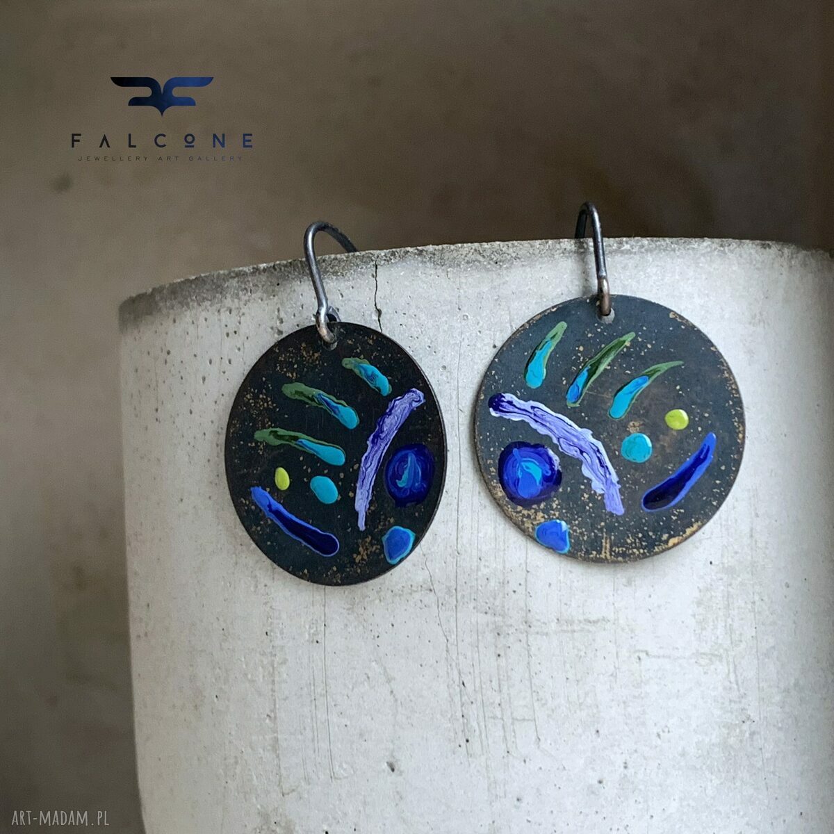 Kolczyki Życie na Rafie - ryby Blue i Turquoise na srebrnych biglach 925