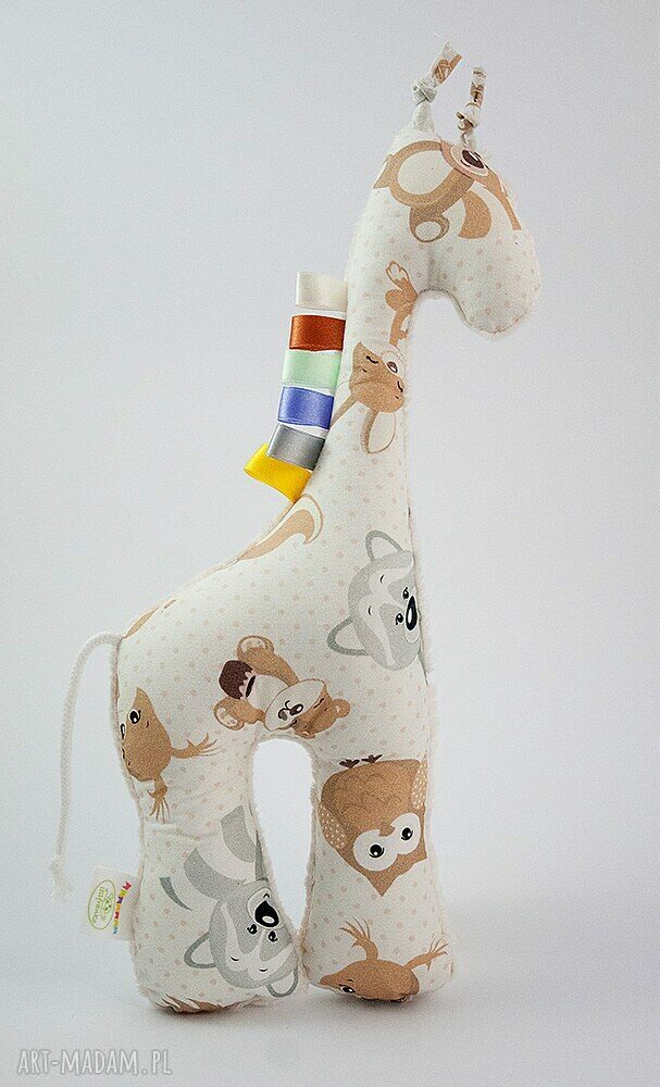 Żyrafka MISIAKI kremowy - przytulanka 40 cm, handmade