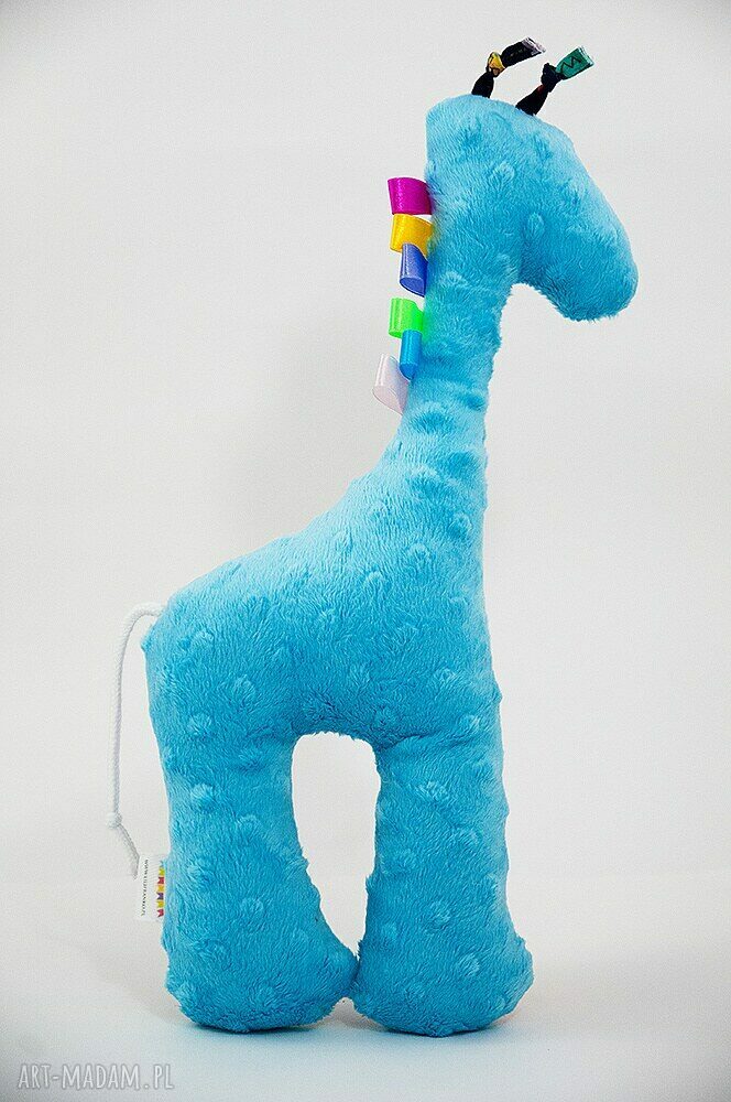 Żyrafka PAWIE turkus - miękka przytulanka handmade dla dziecka
