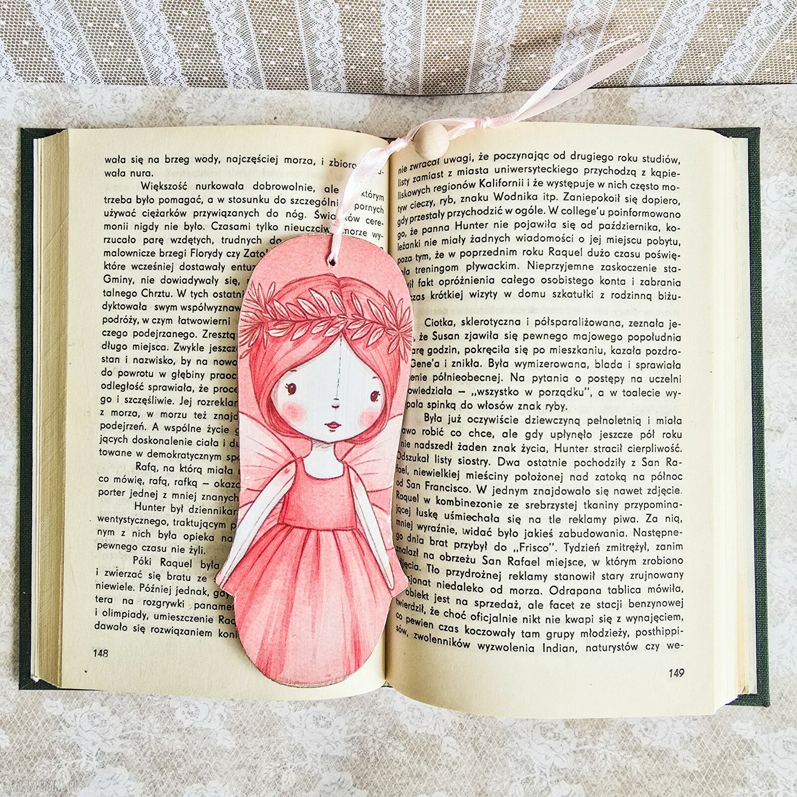 Zakładka do książki Żyrafka / Wróżka - drewniana handmade