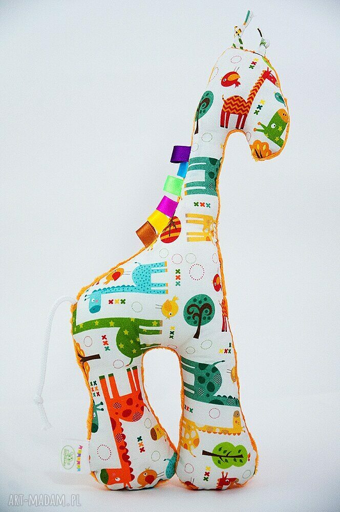 Pomarańczowa żyrafka Lilifranko - ręcznie szyta przytulanka 40 cm