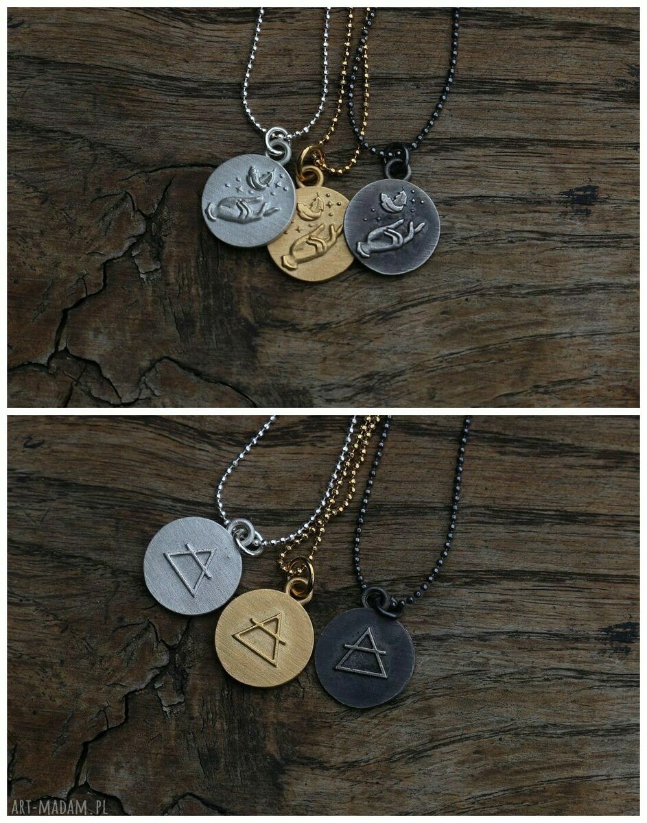 Żywioł powietrza - dwustronny amulet z srebra 925