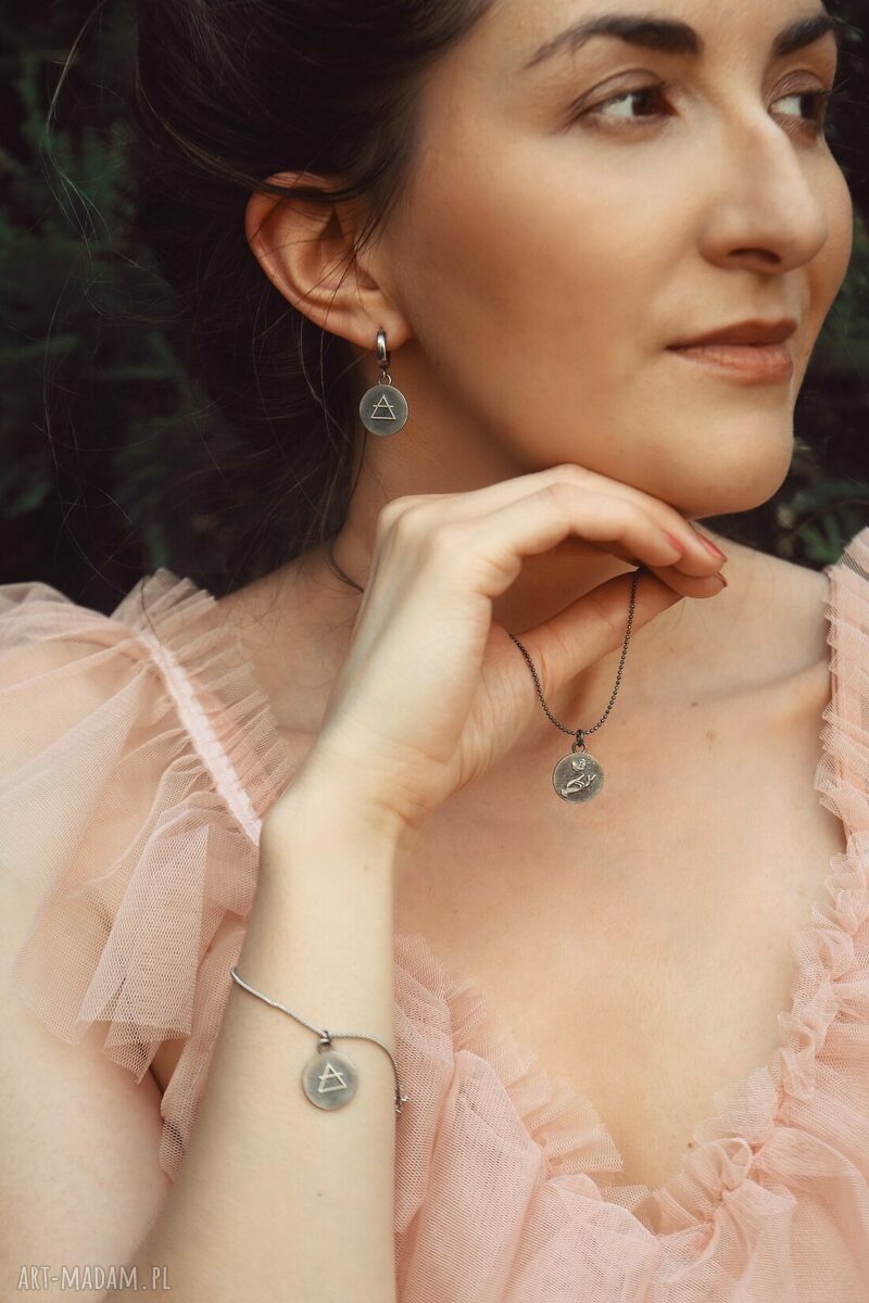 Żywioł powietrza - dwustronny amulet z srebra 925