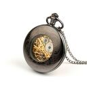 Ażur IV (dark) white dial - ręcznie nakręcany zegarek ze stali czarnej i białej tarczy