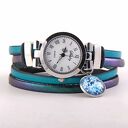 Zegarek - bransoletka turkusowo - morski z zawieszką