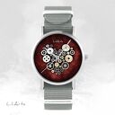Zegarek, bransoletka - Steampunk Heart - szary, nato