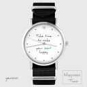 Zegarek - Make your soul happy - czarny, nato