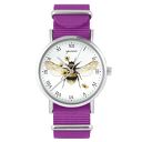 Zegarek - bee natural - amarant, nylonowy