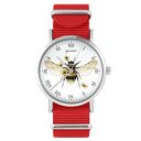 Zegarek - bee natural czerwony, nylonowy