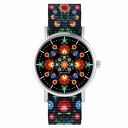 Zegarek - Folkowa mandala - folk czarny, nato