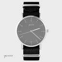 Zegarek, bransoletka - Simple elegance, szary czarny, nato