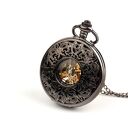 Czarny zegarek handmade Ażur IV Dark Black Dial