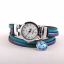 Zegarek-bransoletka turkusowo-morski z zawieszką