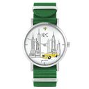 Zegarek - New York zielony, nylonowy