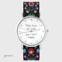Zegarek - Happy soul - folk czarny, nato