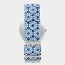 Zegarek - Brązowy koń - niebieski, kwiaty