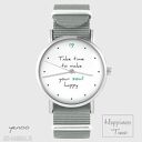 Zegarek - Make your soul happy szary, nato