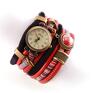 w stylu, czerwono - granatowy - szeroka zegarek bransoletka biżuteria boho