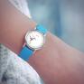 ręcznie zrobione zegarek mały - sarenka silikonowy, niebieski dziecięcy