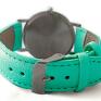 zegarek zegarki fioletowe turkusowy kosmos - skórzany