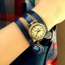 westeros niebieskie - zegarek / bransoletka na skórzanym zegarki
