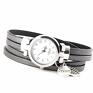 białe zegarki zegaek damski zegarek bransoletka ze skórzanym srebrzystym paskiem i srebrny kolor