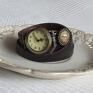 brązowe biżuteria zegarek vintage z grafiką skórzany bransoletka